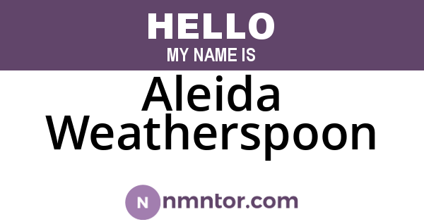 Aleida Weatherspoon