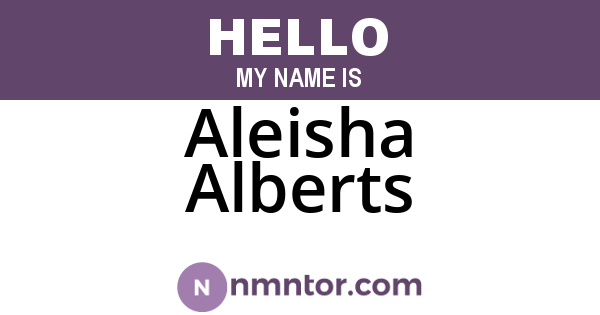 Aleisha Alberts