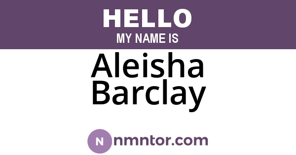 Aleisha Barclay