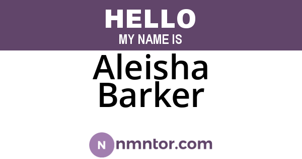 Aleisha Barker