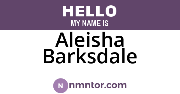 Aleisha Barksdale
