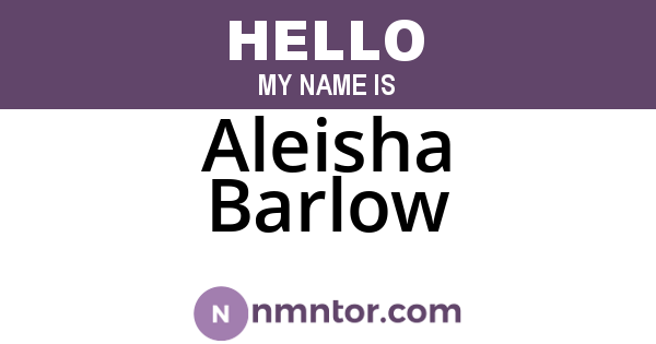 Aleisha Barlow