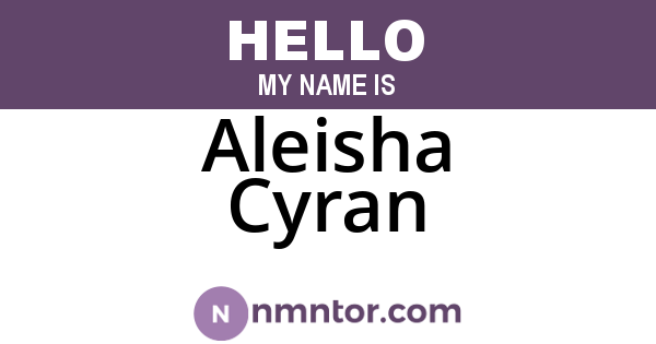 Aleisha Cyran
