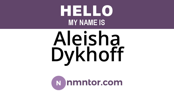 Aleisha Dykhoff