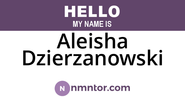 Aleisha Dzierzanowski