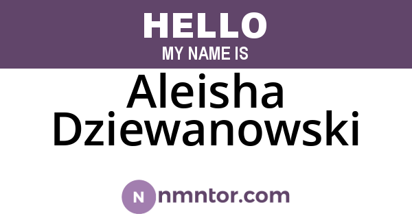 Aleisha Dziewanowski