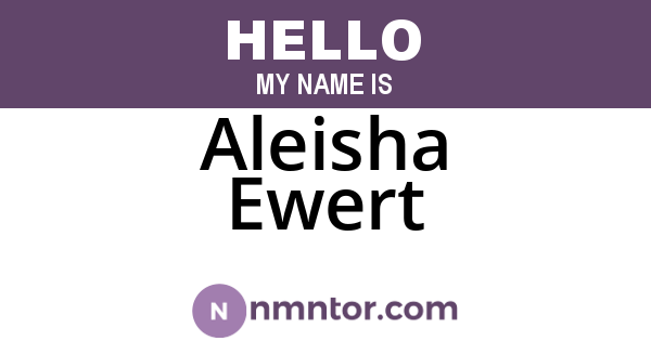 Aleisha Ewert