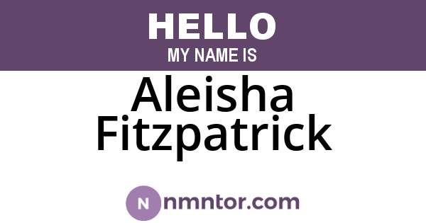 Aleisha Fitzpatrick