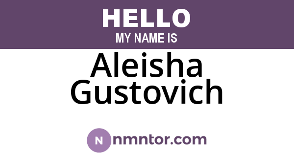 Aleisha Gustovich