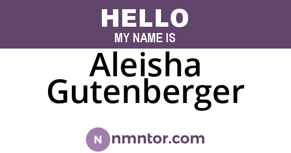 Aleisha Gutenberger