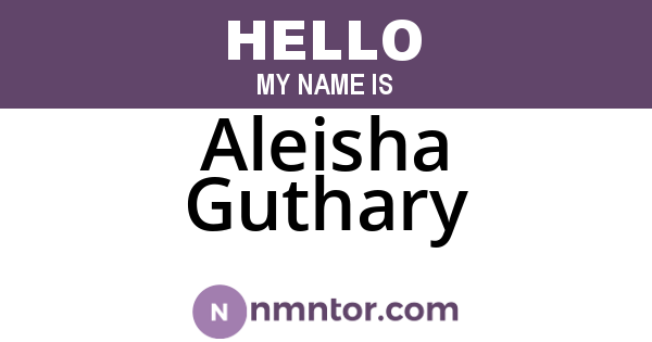 Aleisha Guthary