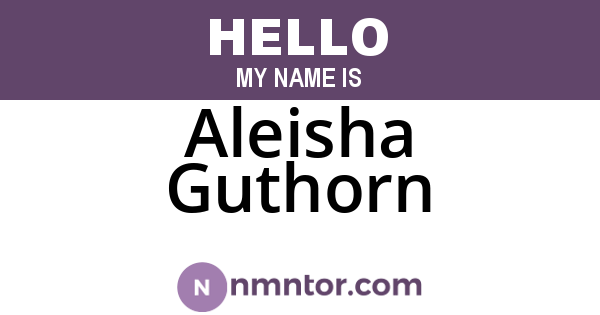 Aleisha Guthorn