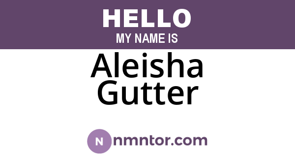 Aleisha Gutter