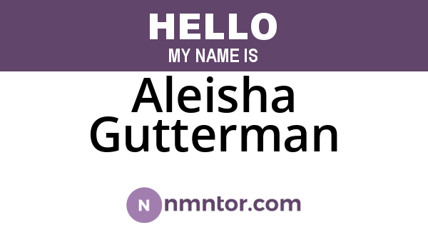 Aleisha Gutterman