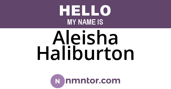 Aleisha Haliburton