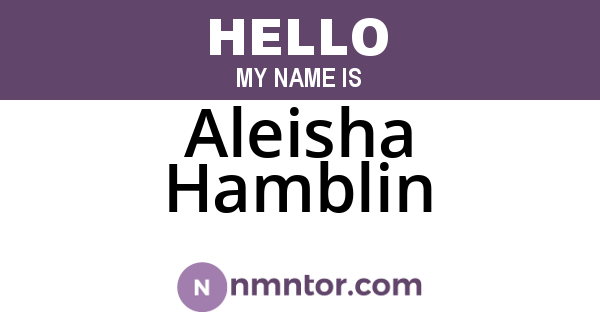 Aleisha Hamblin