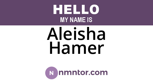Aleisha Hamer