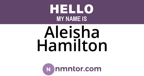 Aleisha Hamilton