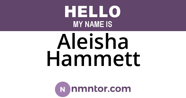 Aleisha Hammett