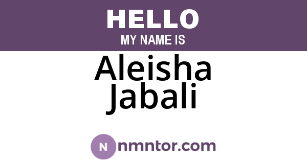 Aleisha Jabali