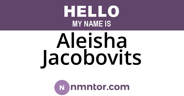 Aleisha Jacobovits