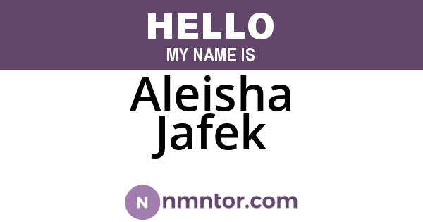 Aleisha Jafek