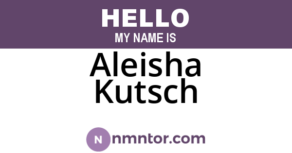 Aleisha Kutsch
