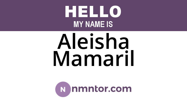 Aleisha Mamaril
