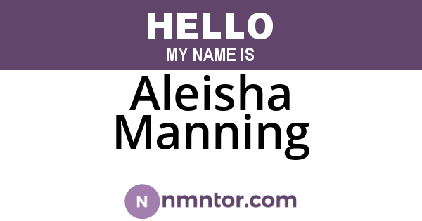 Aleisha Manning