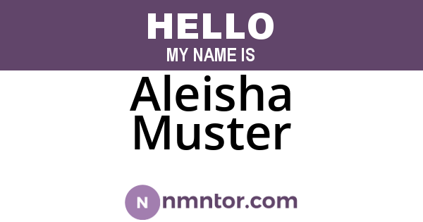 Aleisha Muster