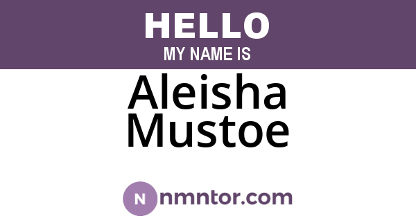 Aleisha Mustoe