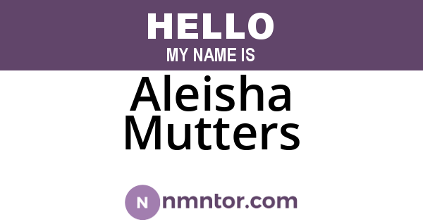 Aleisha Mutters