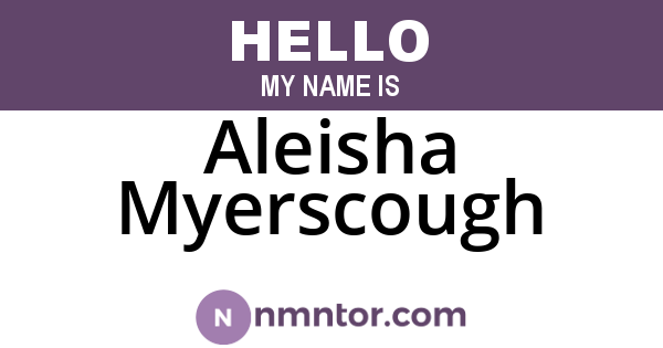 Aleisha Myerscough