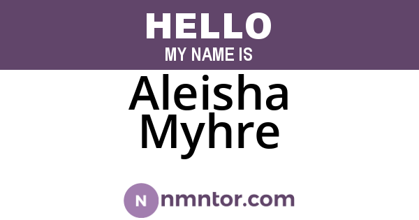 Aleisha Myhre