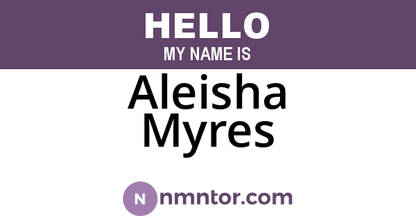 Aleisha Myres