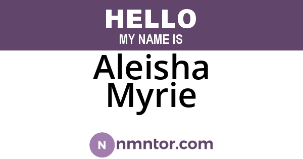 Aleisha Myrie
