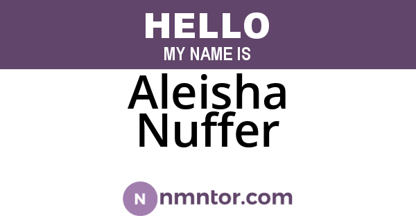 Aleisha Nuffer