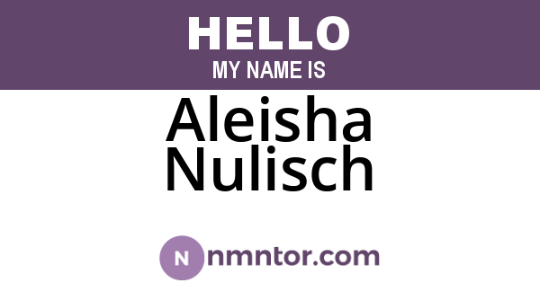 Aleisha Nulisch