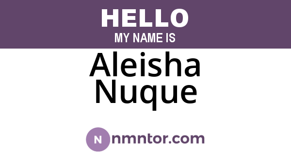 Aleisha Nuque