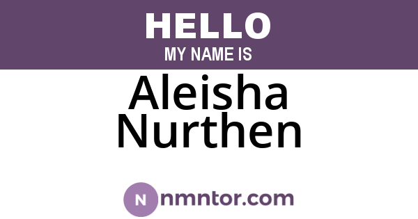 Aleisha Nurthen