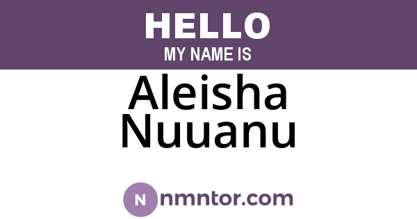 Aleisha Nuuanu