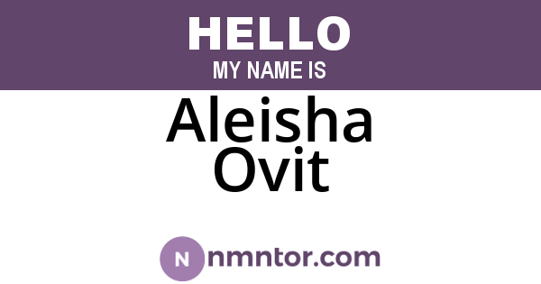 Aleisha Ovit