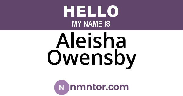 Aleisha Owensby