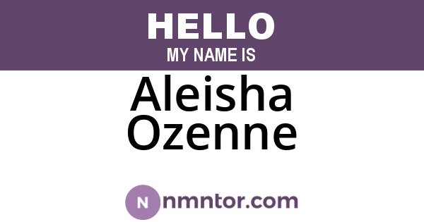 Aleisha Ozenne
