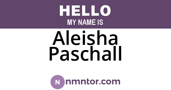 Aleisha Paschall