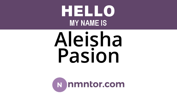 Aleisha Pasion