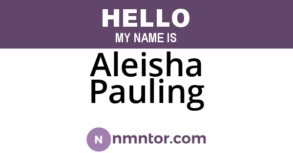 Aleisha Pauling