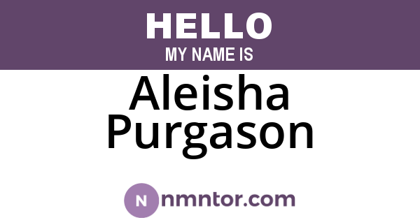 Aleisha Purgason
