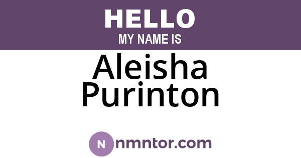 Aleisha Purinton