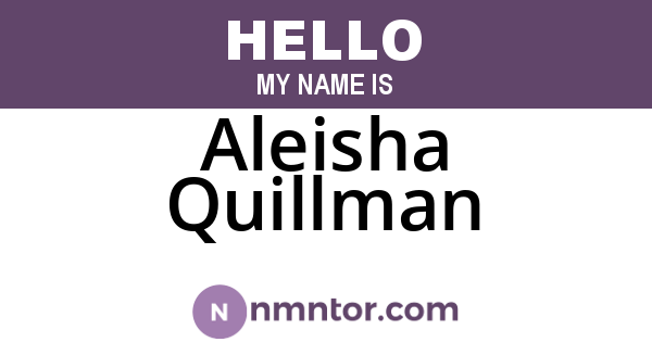 Aleisha Quillman